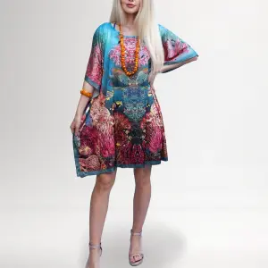 Caftan Ocean Forest Whisper - Silk Satin Fabric