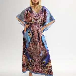 Deep Blue Grace Silk satin fabric