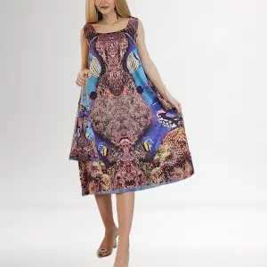 Coral Kingdom - Silk Satin Fabric